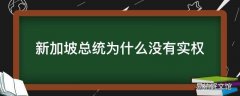 新加坡总统为什么没有实权