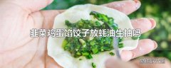 韭菜鸡蛋馅饺子放蚝油生抽吗