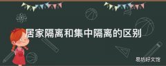 居家隔离和集中隔离的区别