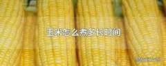 玉米怎么煮多长时间