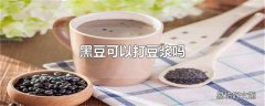 黑豆可以打豆浆吗