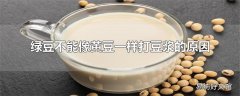 绿豆不能像黄豆一样打豆浆的原因