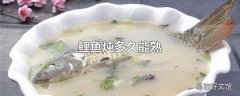 鲤鱼炖多久能熟