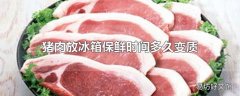 猪肉放冰箱保鲜时间多久变质