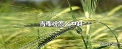 青稞粉怎么冲泡