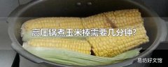 高压锅煮玉米棒需要几分钟?