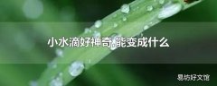 小水滴好神奇,能变成什么