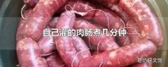 自己灌的肉肠煮几分钟