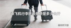 乘飞机行李托运免费是多少公斤