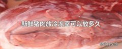 新鲜猪肉放冷冻室可以放多久