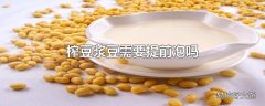 榨豆浆豆需要提前泡吗