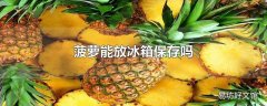 菠萝能放冰箱保存吗