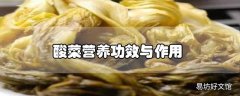 酸菜营养功效与作用