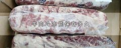 牛肉冷冻能保存多久