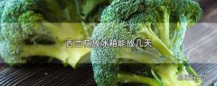 西兰花放冰箱能放几天