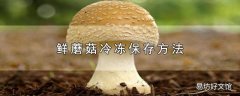 鲜蘑菇冷冻保存方法