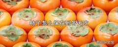 柿子怎么保存到冬天吃