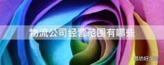 物流公司经营范围有哪些