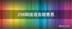 298网络语言啥意思